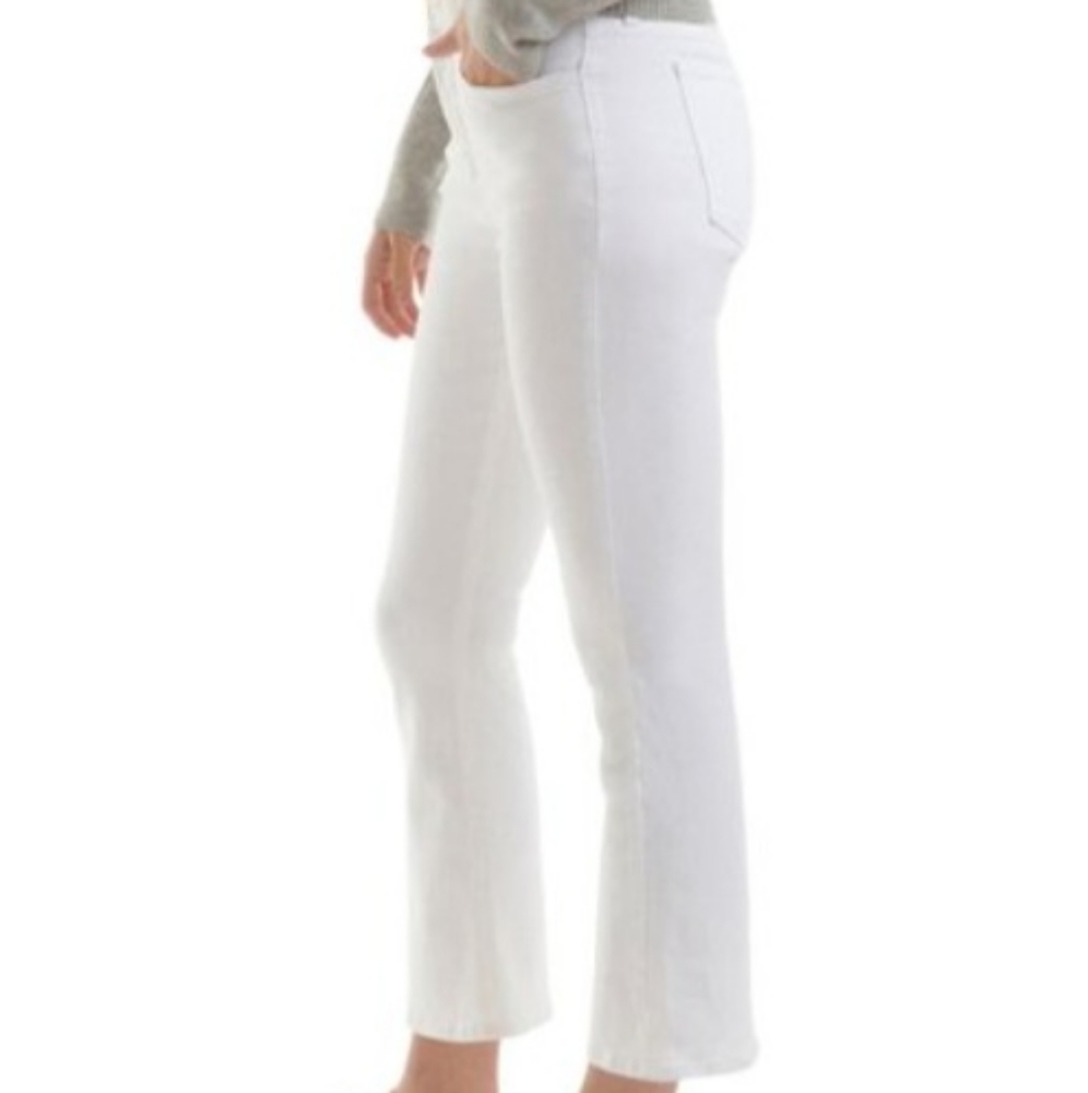 JEN7 by 7 For All Mankind White Denim Cropped Boot Jean Size 6 Kick Crop NEW NWT